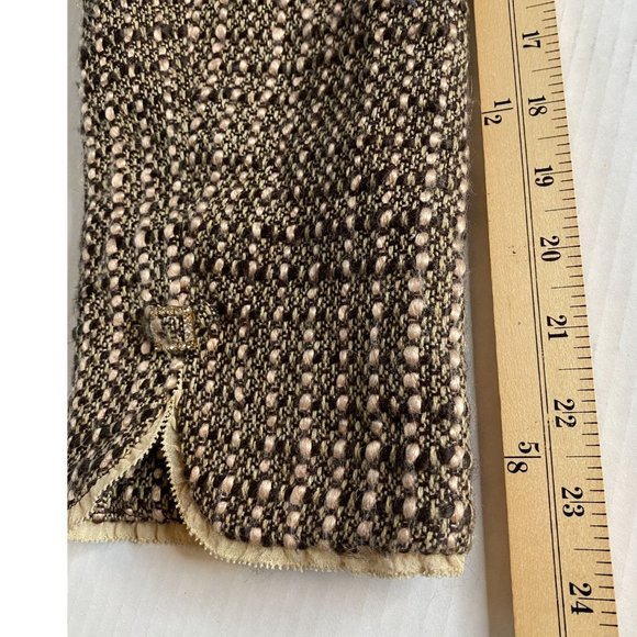 Tango Suits Womens Brown and Tan Tweed Jacket with Rhinestone Buttons Size 14 - Picture 11 of 11